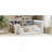 L-Shaped Wooden Daybed With Desk And Storage Bookcase, Corner Bed With Upholstered Headboard And Under-Bed Drawers And LED Light For For Bedroom Living Room-295671872-295671875