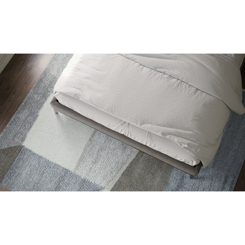 Linn Gallery Hand Tufted Abstract Area Rug in Gray, Rectangle 7'6" x 9'6"