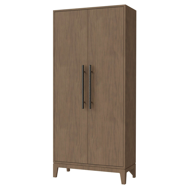 Millie Modern & Contemporary Storage Cabinet, Hardwood Frame with Adjustable Shelving, Iron Bar Pulls, Floor Levelers