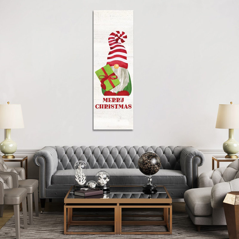«Gnome for Christmas Sentiment vertical III-Merry Christmas» par Tara Reed - reproduction, H 72 po x l 24 po x P 1,5 po