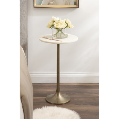 Round Marble Top Side Table