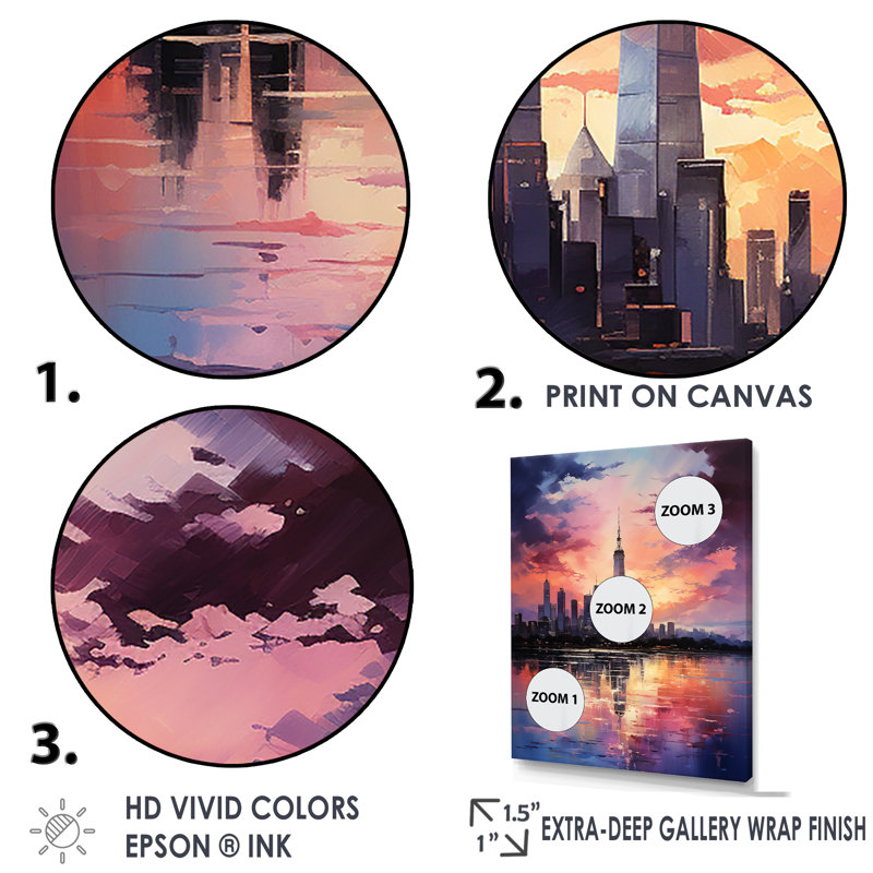 Mystical Skyline Hues I, H 44 po x l 34 po x P 1,5 po, Cadre simple noir