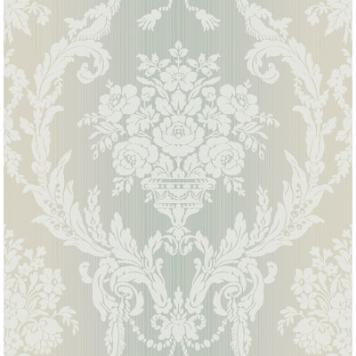Papier peint damassé à motif floral Tiffany et Champagne Abilene de Seabrook Designs