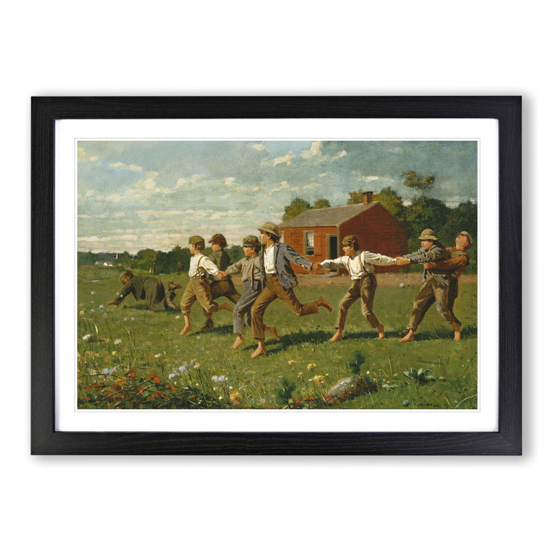 Snap the Whip by Winslow Homer - Picture Frame Painting, 48cm H x 65cm W x 2cm D, Black Framed