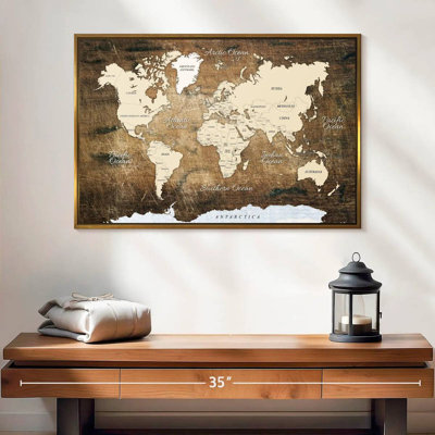 Vintage Map On Wood
