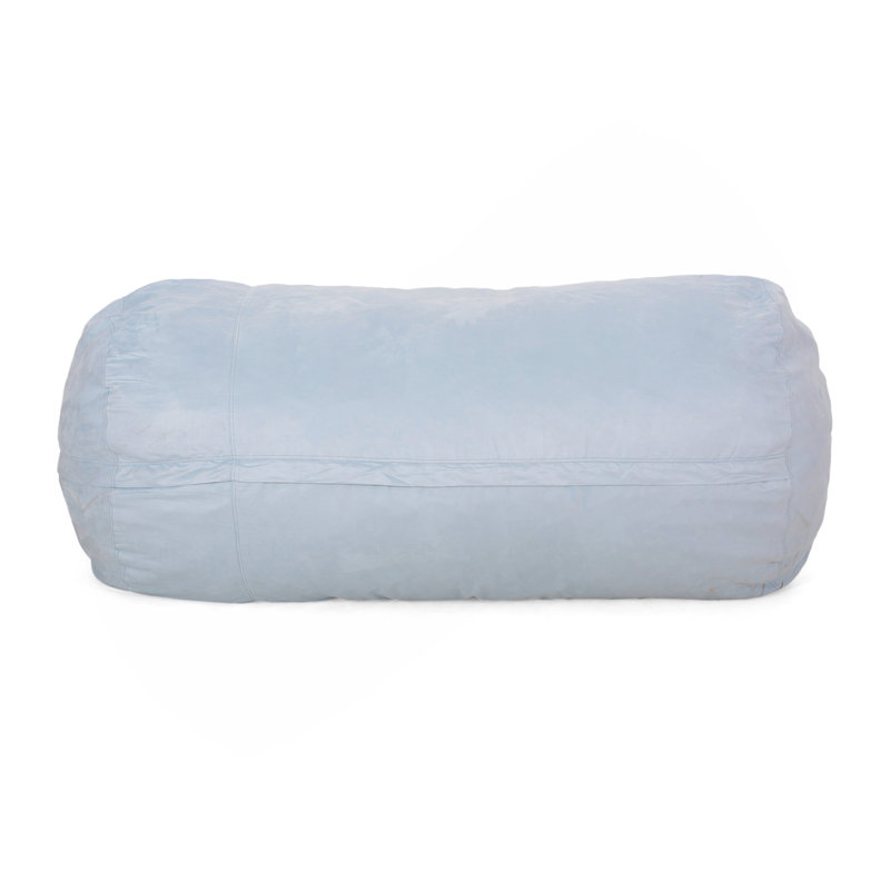 Aruba 8 Foot Microfiber Cylindrical Bean, Bag, Seafoam, Seafoam Fabric