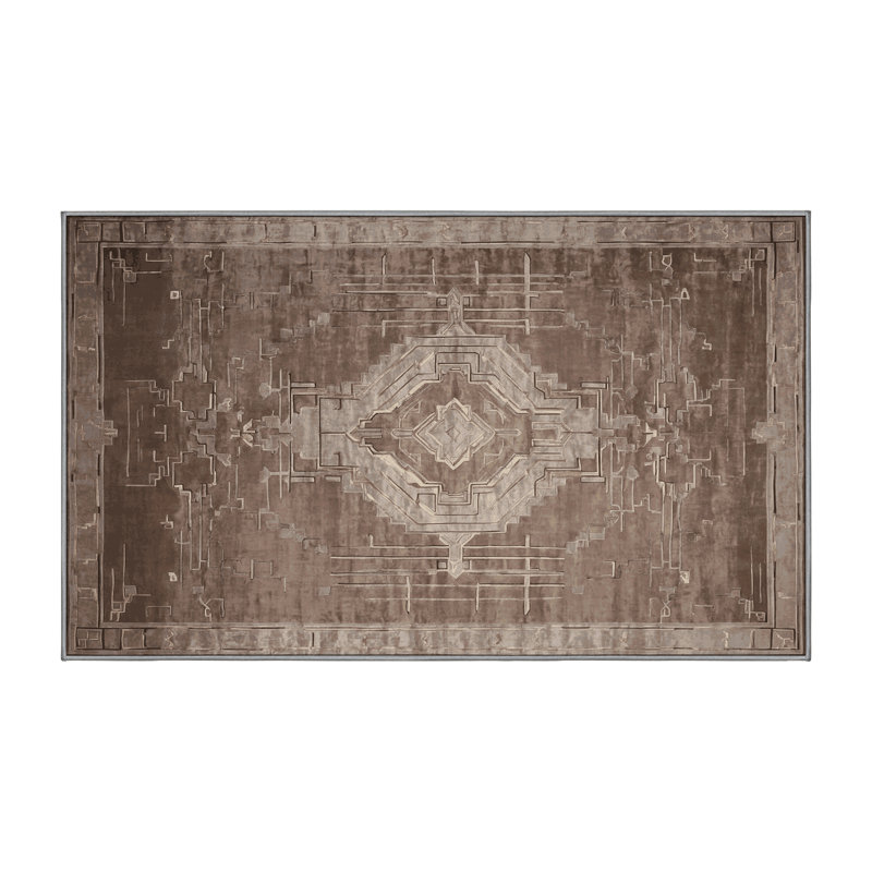 Machine Washable Gray Area Rug, Rectangle 7' x 10'