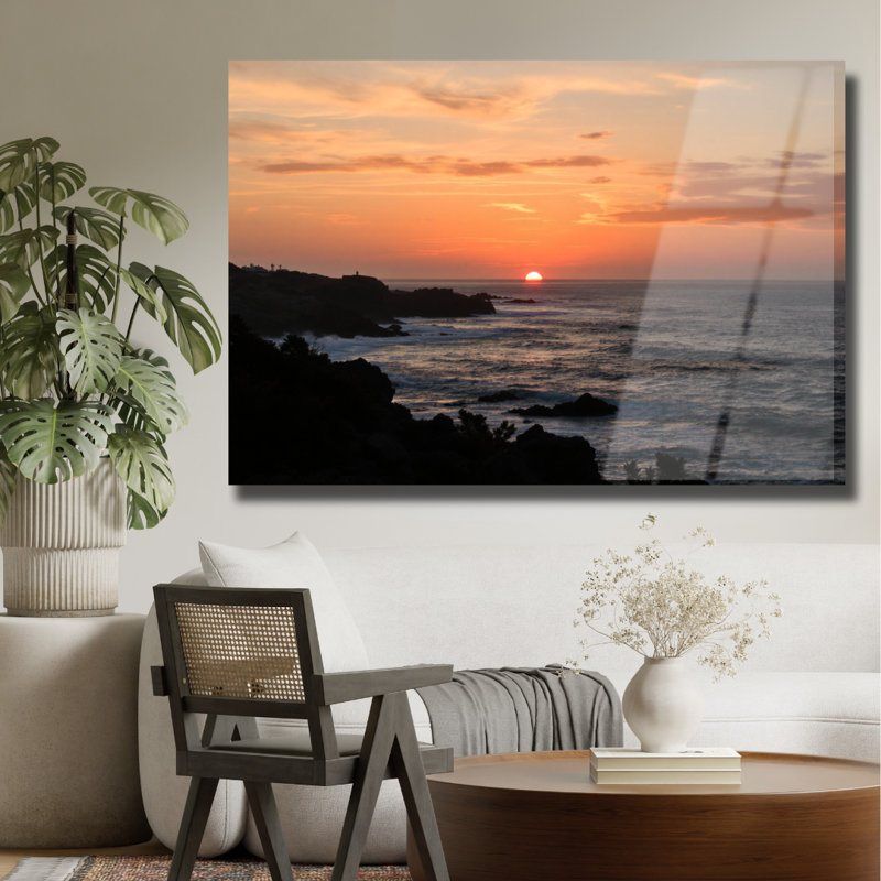 Art tropical en verre trempé Tropical Beach, H 30 po x l 40 po