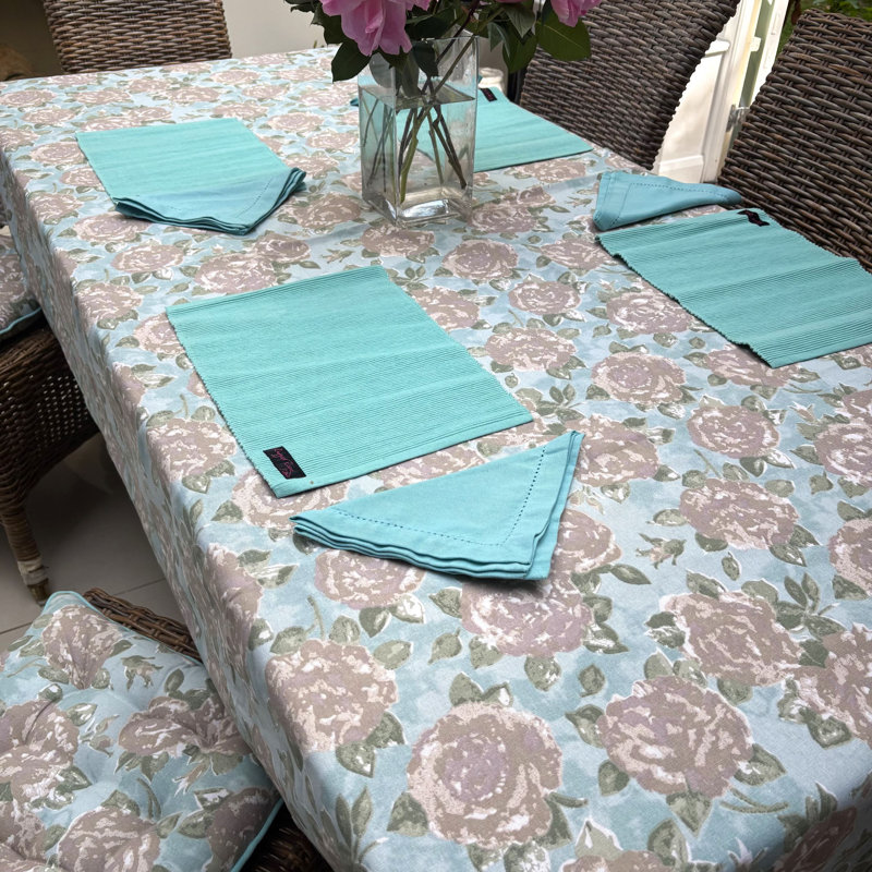 Sigourney Tablecloth, Duck Egg, Large