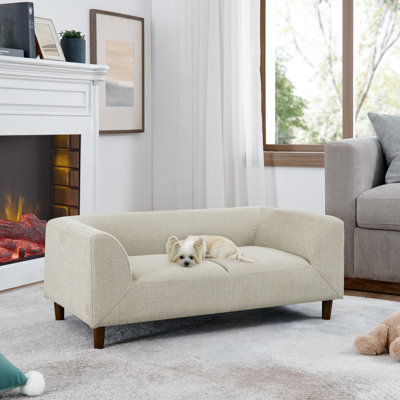 Canapé moderne avec dossier et accoudoirs, canapé rectangulaire moderne convenant aux chiens de taille moyenne et grande, canapé pour chien