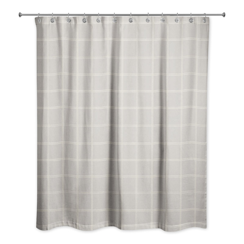 Rideau de douche simple Magnus, Gris / blanc