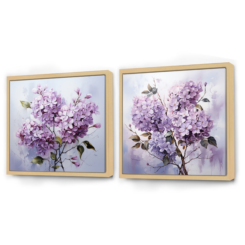 Ensemble de 2 mini-lilas Minimalist Elegance Dreamscape, Cadre flottant brun, H 30 po x l 61 po