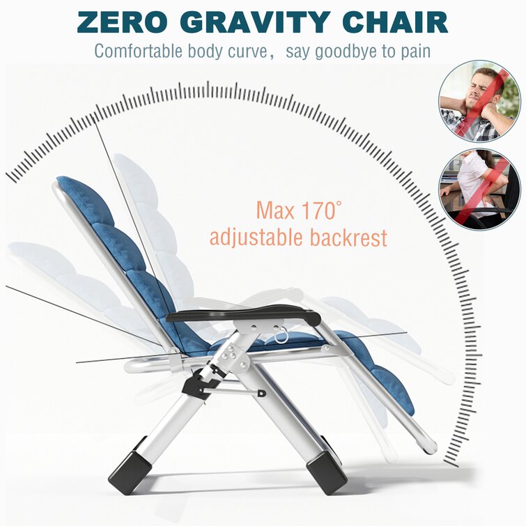 JTANGL Premium Lawn Recliner Folding Portable Chaise Lounge with Detachable  Cushion Zero Gravity Chair & Reviews