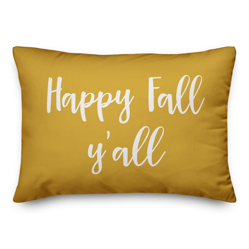  Coussin Happy Fall, Y'all, Moutarde