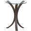 Helena Cappuccino Round Glass Top Accent Side Table