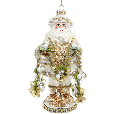 Jeweled Santa Ornament - 9 Inches