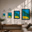 Arches Over Blue Minimalist - Framed Print-1843153585-1843153586