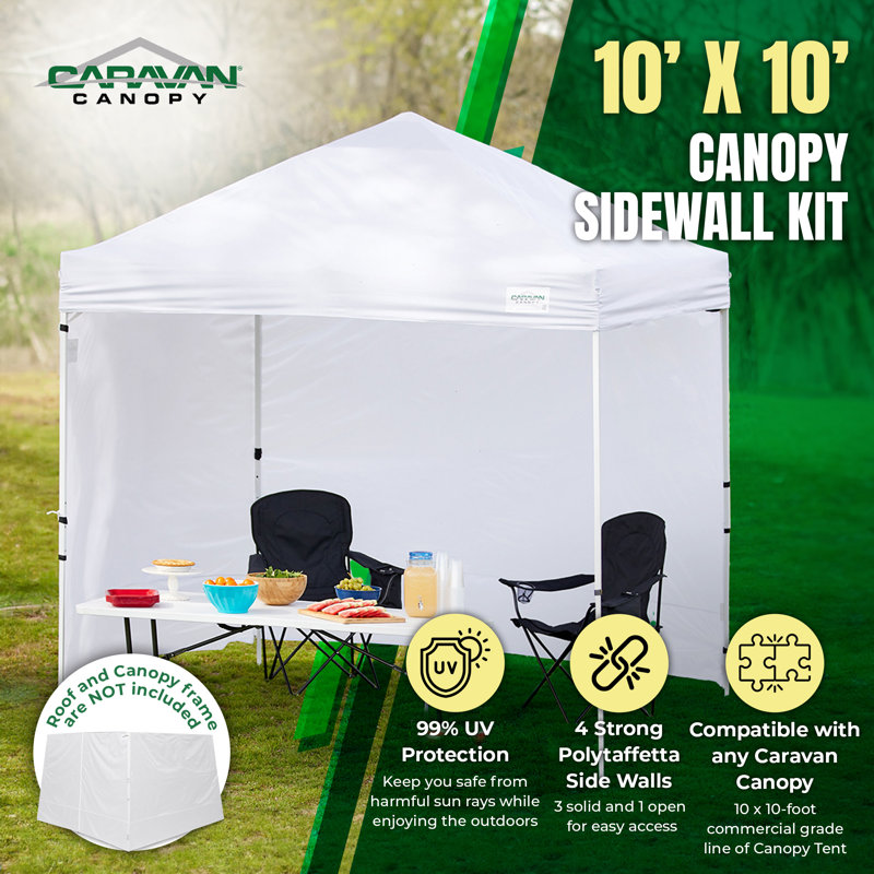 White Polytaffetta 10 x 10 Foot Tent Sidewalls