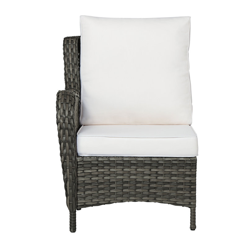 Symanthia 5 - Person Patio Conversation Set with Cushions, Beige, Gray