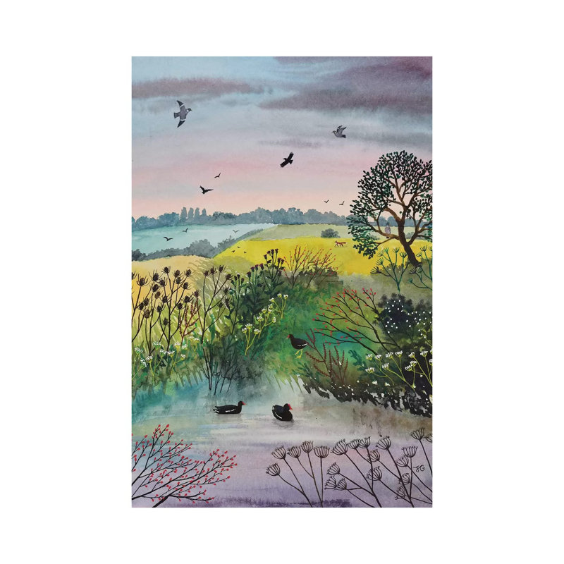 Evening At Moorhen Pool by Jo Grundy - Wrapped Canvas Gallery-Wrapped Canvas Giclée, 30.48cm H x 20.32cm W