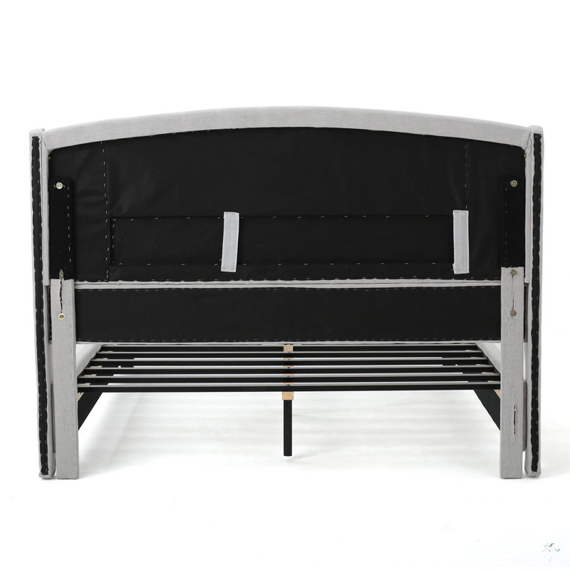 Upholstered Wingback Bed, King