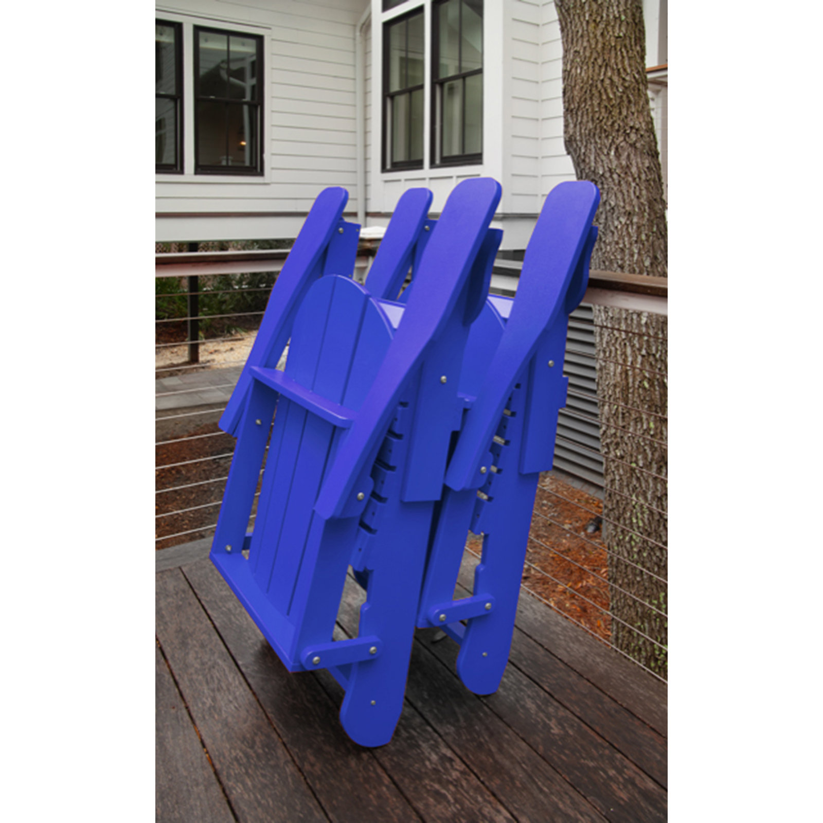 Berngar Foldable Outdoor Adirondack Chair, Royal Blue
