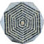 Table de salle de bain hexagonale, 16 x 14 x 18 po, noir et blanc, style couloir noir / blanc