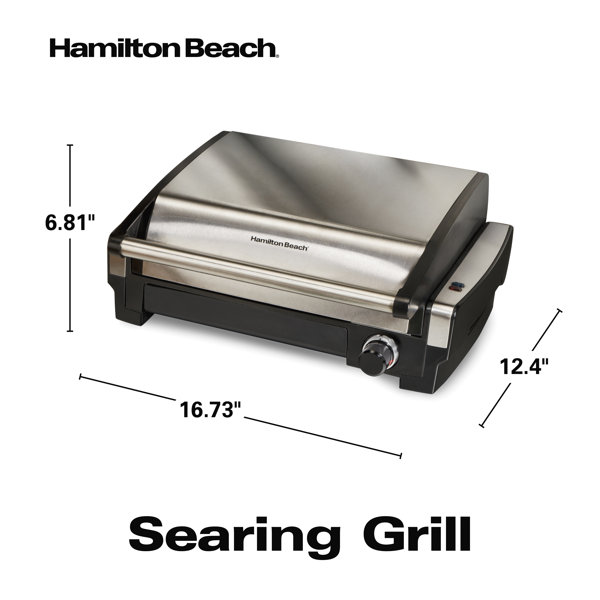 Hamilton Beach® Searing Grill Nonstick Cooking Plate Stainless Steel &  Reviews
