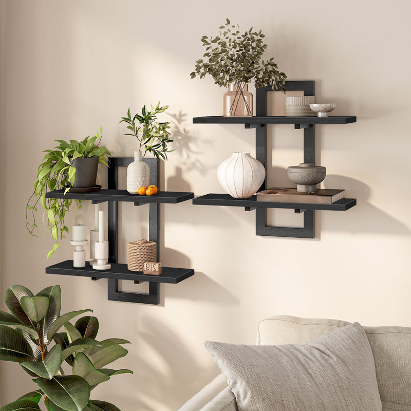 Tablette flottante Atropos, tablettes murales, Noir