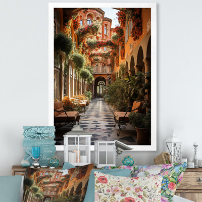 Espagnole, art mural espagnol, reproduction de paysage hacienda - Arabu espagnol hacienda