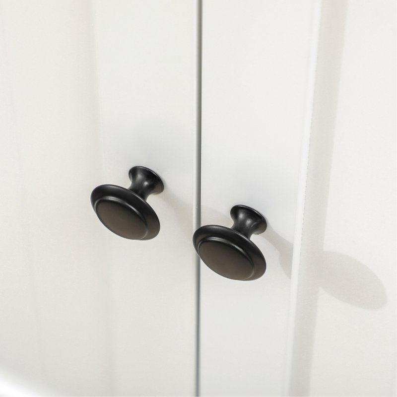 Table d'appoint de meuble-lavabo moderne sous le lavabo, blanc avec portes doubles et tablette réglable pour économiser de l'espace