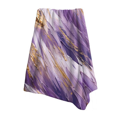 Purple And Gold Dynamic Abstractions II - Abstract Throw Blanket For Couch