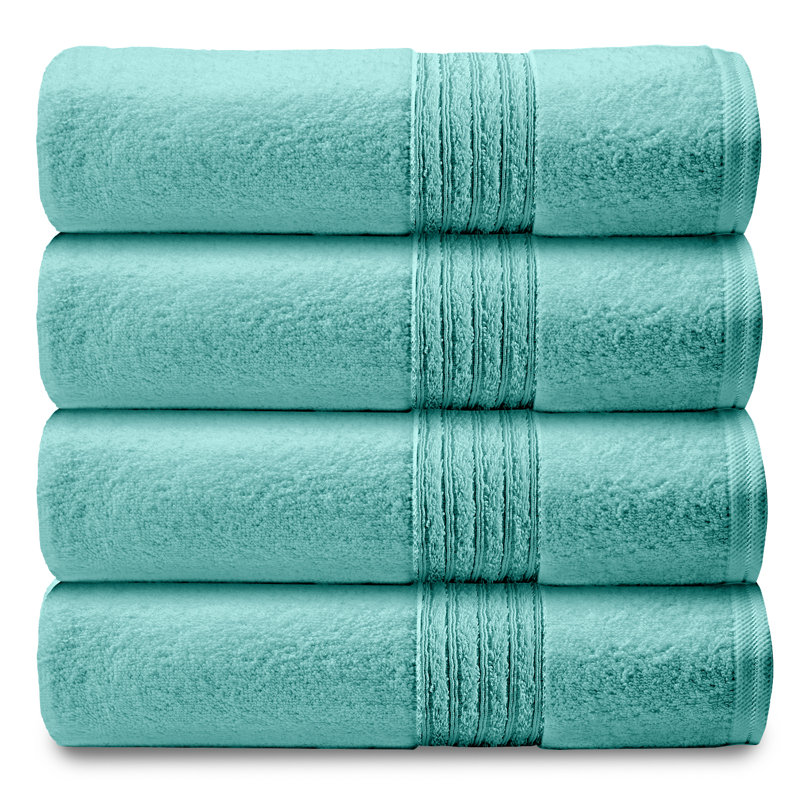 Midweight Bath Towel, Aqua, Face Towel - 12 Pack