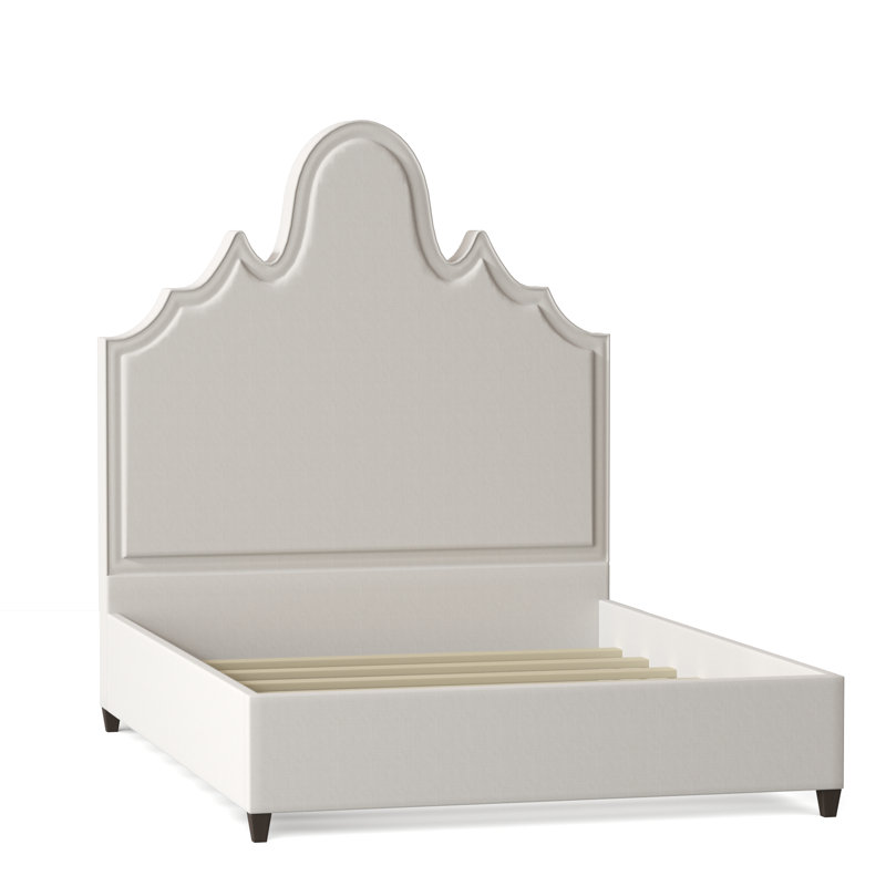 Amalie Upholstered Bed, Queen, Bella Black Performance Velvet, Brown Mahogany