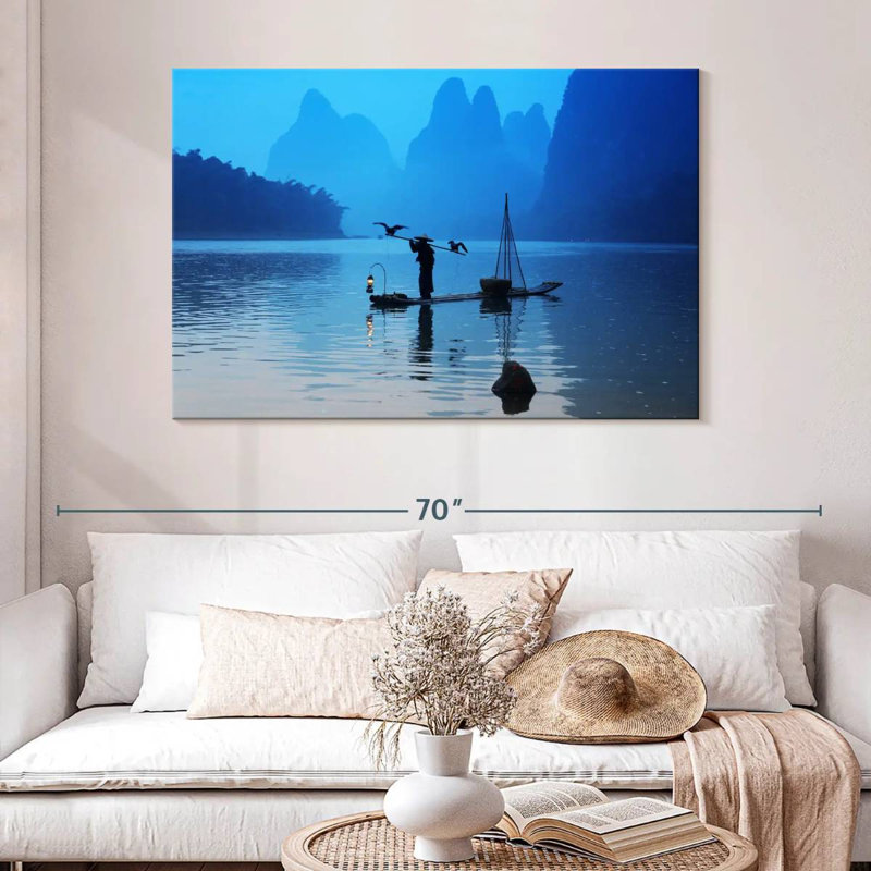 Senne Li River Cormorant Fishing, 32" H x 48" W