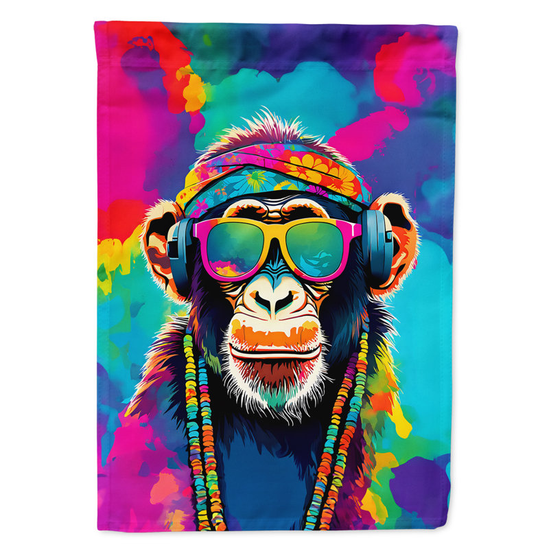 Drapeau de maison de chimpanzé hippie