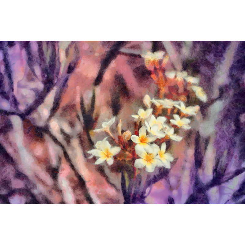 Painted White Flowers - Wrapped Canvas Painting, 81cm H x 122cm W x 3.8cm D