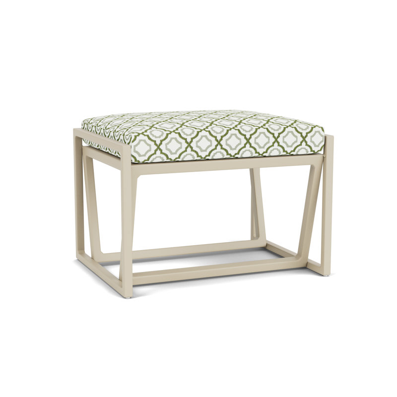 Summit Outdoor Ottoman, Linen, Savannah Green