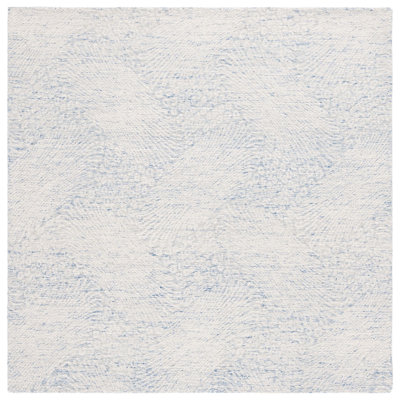 Deloras Hand Tufted Wool Cotton with Latex Abstract Rug in Blue/Ivory