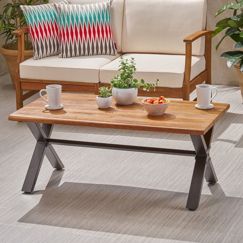 Barboza Rectangular Metal Outdoor Coffee Table , 43.25'' in. W 27.25'' in. D
