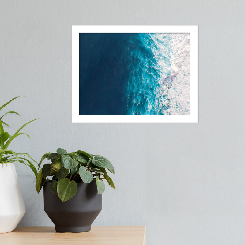 Seascape Of Splashing Waves by The Creative Bunch Studio, 10" H x 13" W x 1" D, White