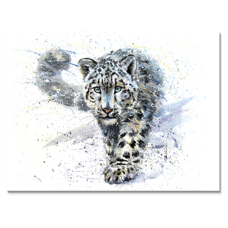 Snow Leopard - reproduction de cadre flottant sur toile, H 12 po x l 20 po x P 1 po, Toile tendue
