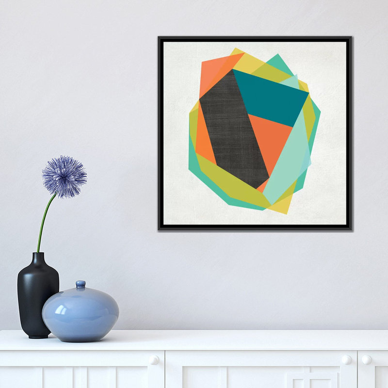 « integer ii », art sur toile, H 18 po x l 18 po x P 1,5 po, Toile encadrée noire