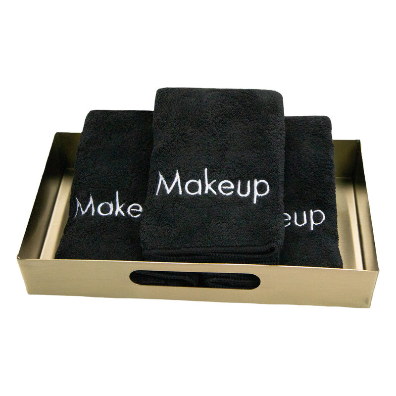 Serviettes de maquillage en molleton 6 pièces Arkwright's Coral, Noir