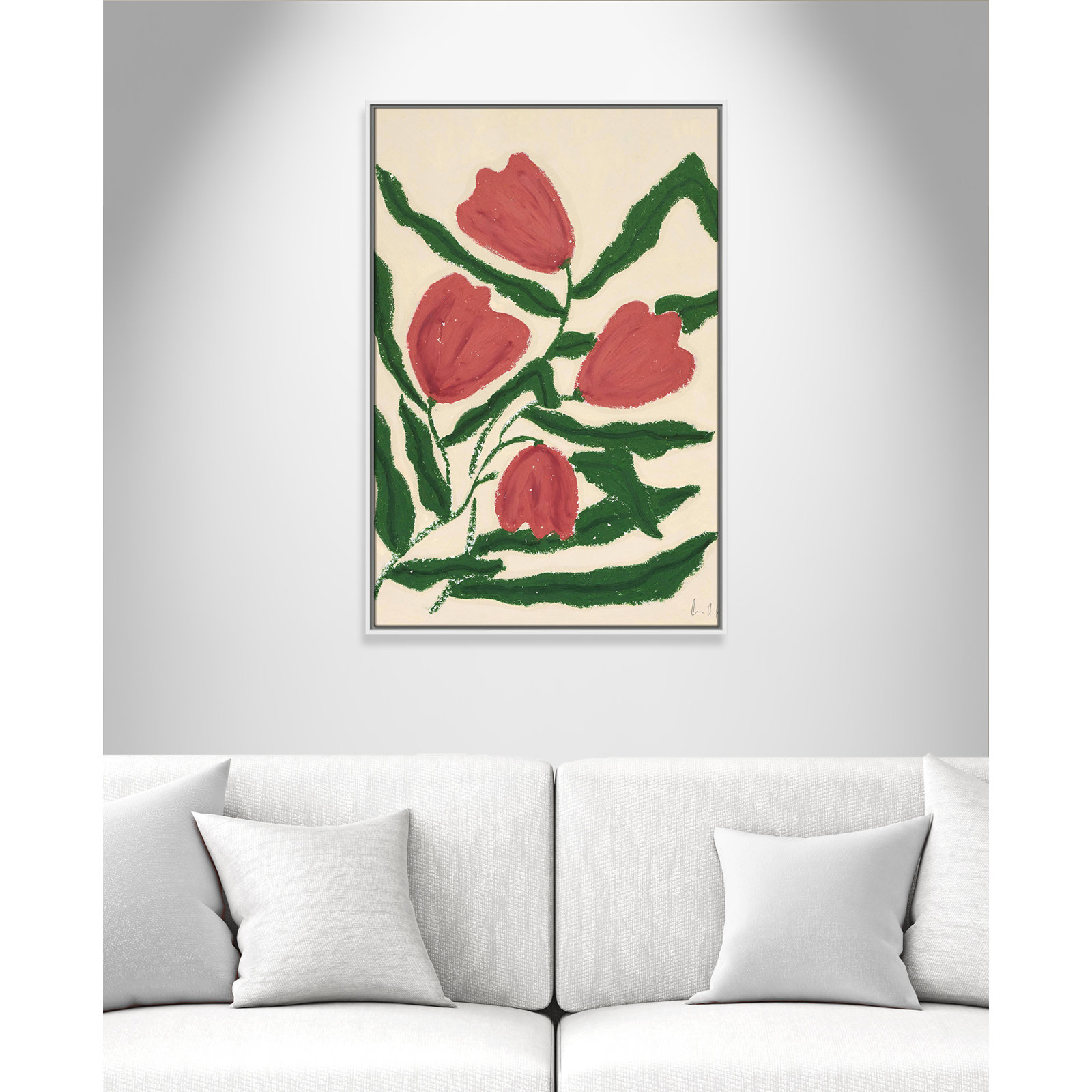Red Tulips  Print by Camilla Bergqvist, 37.5" H x 25.5" W, White