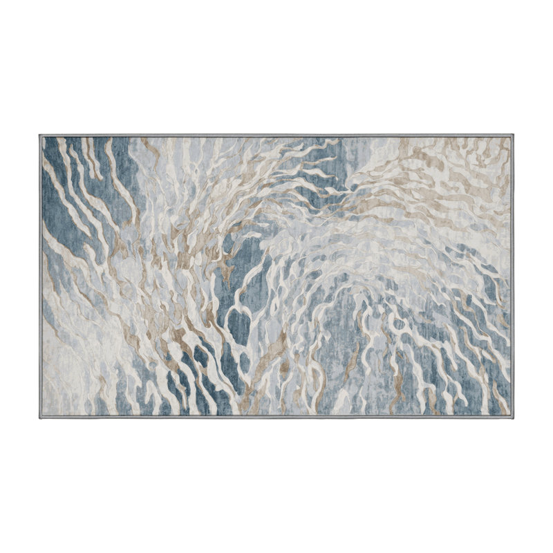 Machine Washable Gray Area Rug, Rectangle 8' x 12'