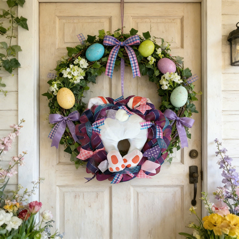 Easter Wreath Decorations Artificial Flower Festive Wreaths Tabletop Candlestick Wreath Decorations Suitable For Indoor And Outdoor Easter Decorations