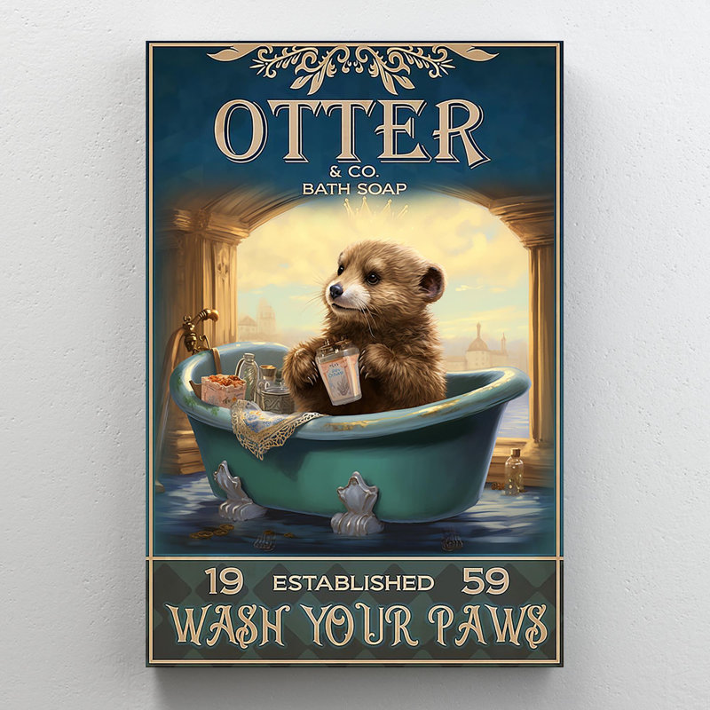 «Otter Bath Soap - 1 pièce, impression rectangulaire», H 14 po x l 11 po x P 1,25 po
