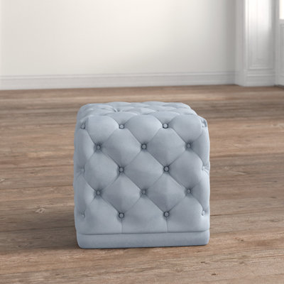 Stella 18" Wide Velvet Tufted Square Cube Ottoman