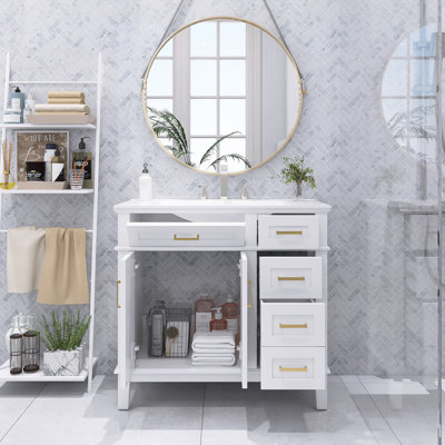 Ensemble de meuble-lavabo moderne 36 "avec lavabo en céramique
